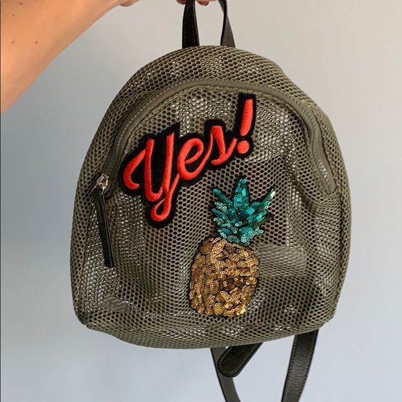 Green Mesh Mini Backpack